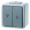 Berker Двухклавишная кнопка жалюзи с оттиском "Стрелки" цвет: светло-серый/серый Aquatec IP44