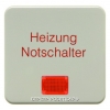 Berker Клавиша с красной линзой и надписью "Heizung Notschalter" цвет: белый, с блеском Влагозащищен