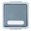 Berker Одноклавишный выключатель с освещаемым полем для надписи цвет: светло-серый/серый Aquatec IP4