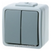 Berker Двухклавишный выключатель цвет: светло-серый/серый Aquatec IP44