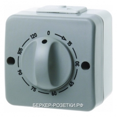 Berker Механический таймер с регулирующей кнопкой цвет: светло-серый/серый Aquatec IP44