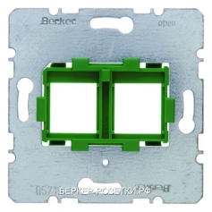 Berker Опорная пластина с зеленой вставкой, 2-местная  Модульные механизмы