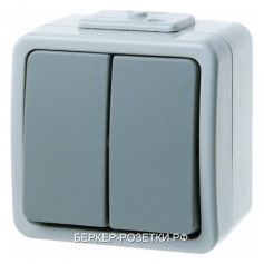 Berker Двухклавишные кнопки цвет: светло-серый/серый Aquatec IP44
