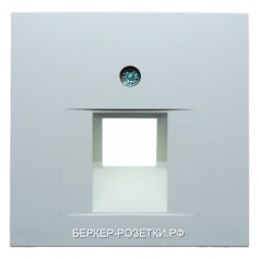 Компьютерная одинарная розетка кат.5е, цвет Полярная белизна с блеском, Berker S.1/B.1/B.3