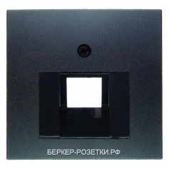 Компьютерная одинарная розетка кат.5е, цвет Антрацит, Berker S.1/B.1/B.3