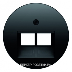 Компьютерная двойная розетка кат.5е, цвет Черный, Berker R.1/R.3