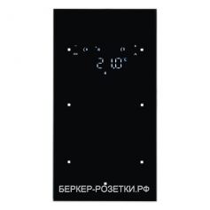 Berker Стеклянный сенсор 2-канальный с регулятором температуры помещения Стекло, цвет: черный Berker