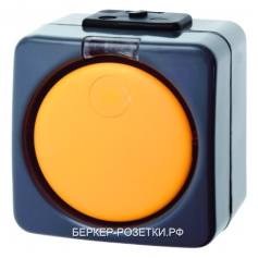 Berker Одноклавишный выключатель с прозрачной линзой цвет: темно-серый/желтый ISO-Panzer IP44