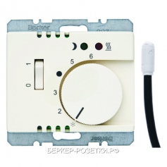 Терморегулятор теплого пола (оригинальный), цвет Белый, с блеском, Berker Arsys