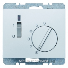 Berker Регулятор температуры помещения с размыкающим контактом, центральной панелью, одноклавишным в