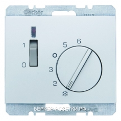 Berker Регулятор температуры помещения 24 В с размыкающим контактом, центральной панелью, одноклавиш