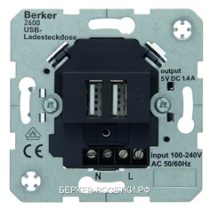 Berker USB-розетка для подзарядки 230 V цвет: антрацитовый