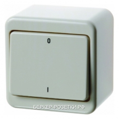 Berker Одноклавишный выключатель цвет: белый, с блеском Наружный монтаж