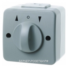 Berker Жалюзийный поворотный выключатель с вращающейся ручкой и надписью цвет: светло-серый/серый Aq