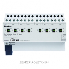 Berker Исполнительное устройство, 8-канальное, 16A, статус, REG цвет: светло-серый instabus KNX/EIB