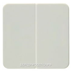 Выключатель 2-клавишный проходной ( с двух мест), цвет Белый, с блеском, Berker MODUL 2